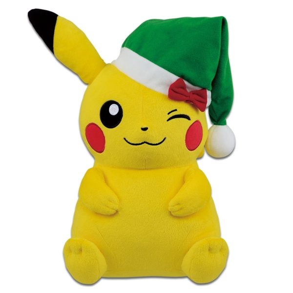 Christmas Pikachu with Green Stocking Cap Big Banpresto Plush (1)