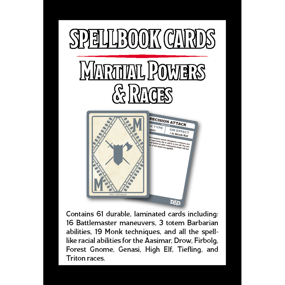 D&D Spellbook Cards – Martial Powers & Races (3)