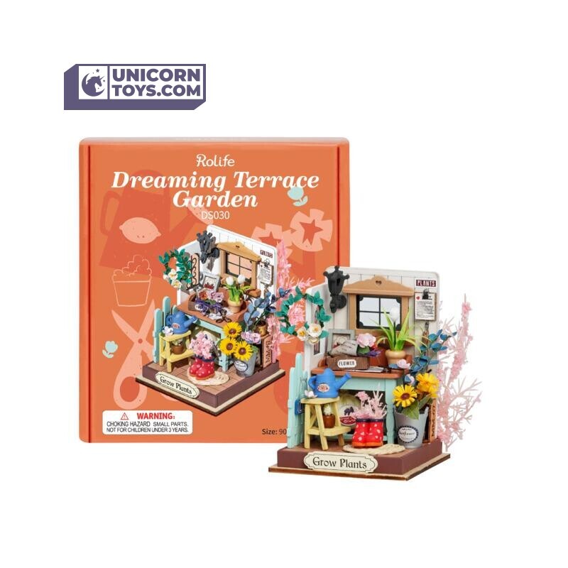 Dreaming Terrace Garden 3D Bookends ( Little Warm Spaces Series) 3D Miniature Dollhouses Kit (7)