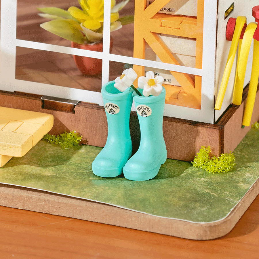 Dreamy Garden House 3D Bookends 3D DIY Miniature Dollhouse Kit (13)