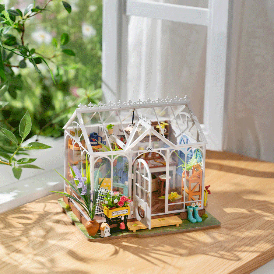 Dreamy Garden House 3D Bookends 3D DIY Miniature Dollhouse Kit (5)