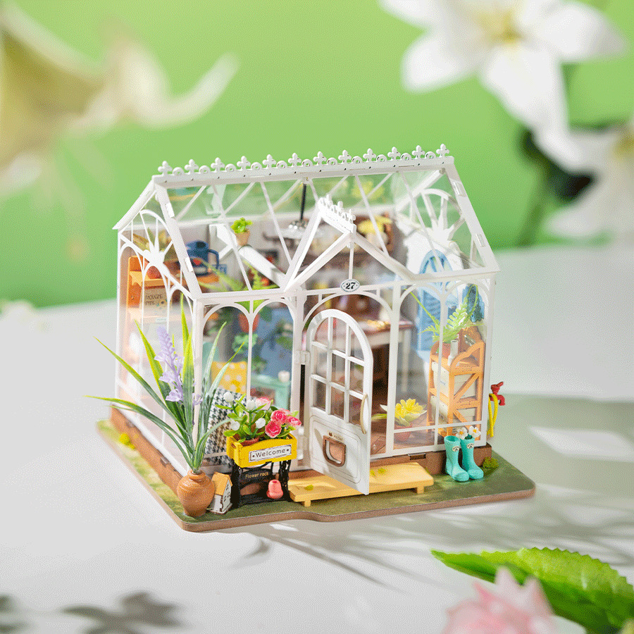 Dreamy Garden House 3D Bookends 3D DIY Miniature Dollhouse Kit (6)