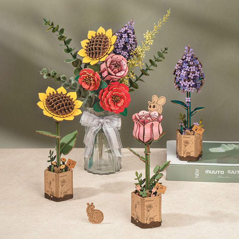 Lilac Wooden Flower Bouquet DIY 3D Wooden Puzzle Kit (4).jpg