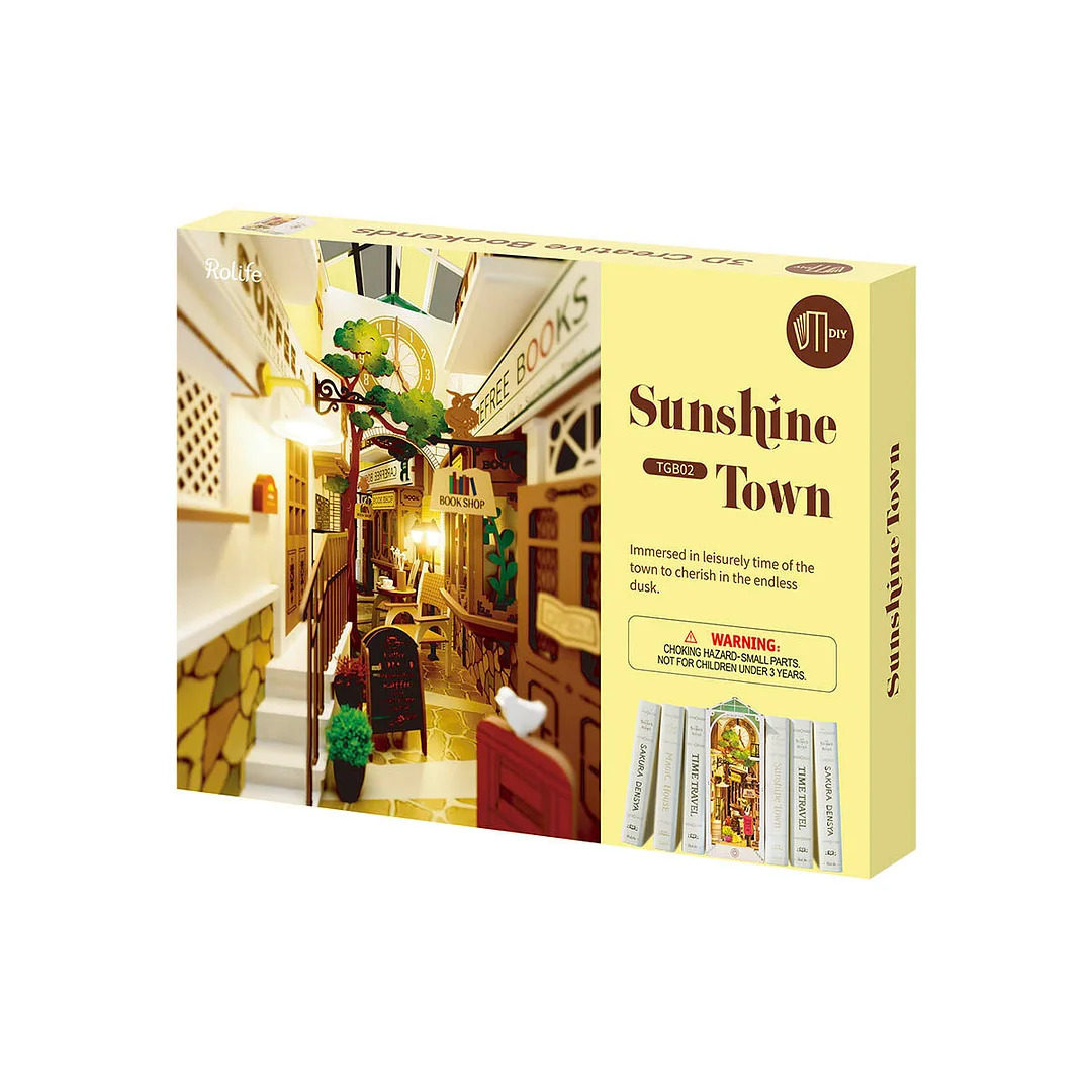 Sunshine Town 3D Bookends 3D DIY Miniature Booknook Kit (3)