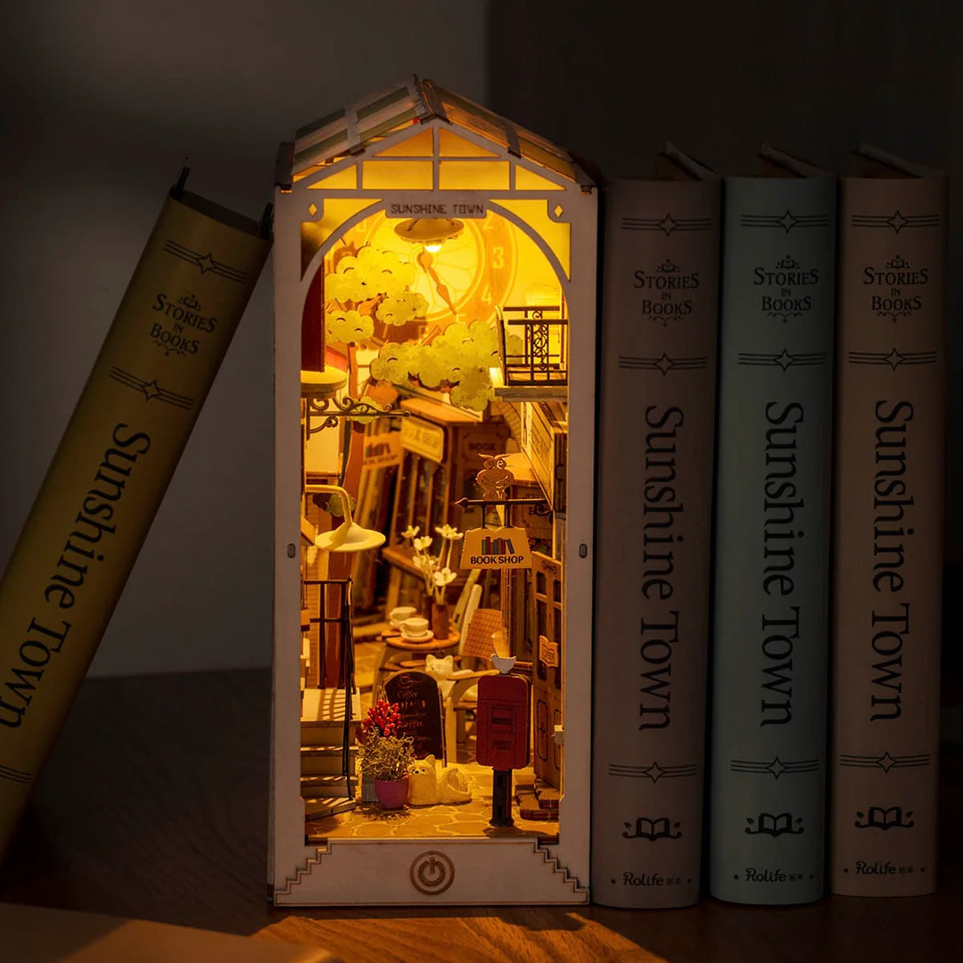 Sunshine Town 3D Bookends 3D DIY Miniature Booknook Kit (4)