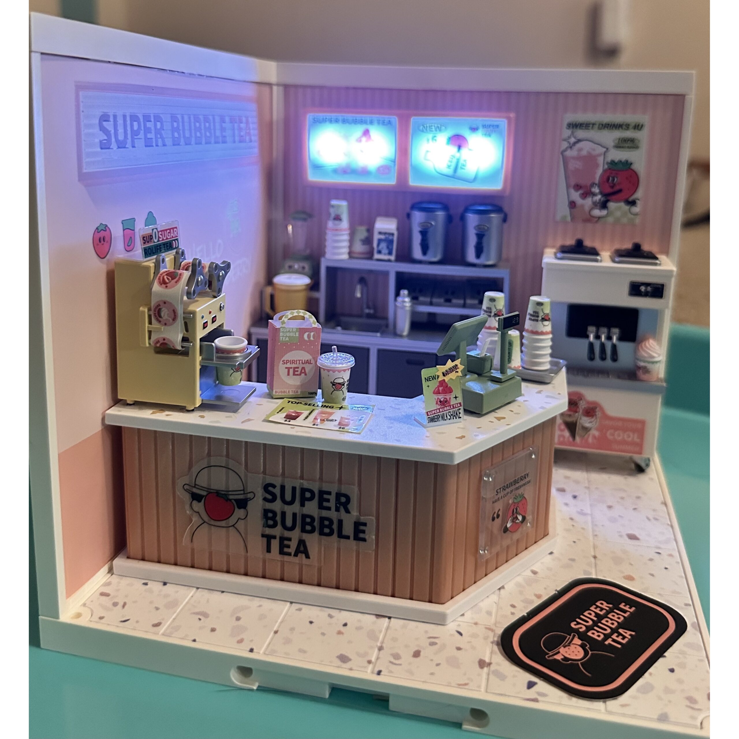 Double Joy Bubble Tea Shop Rolife (Super Creator Series) 3D DIY Miniature House Kit (2)