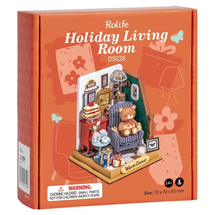 Holiday Living Room Rolife (Little Warm Spaces Series) 3D DIY Dollhouse Kit (2)