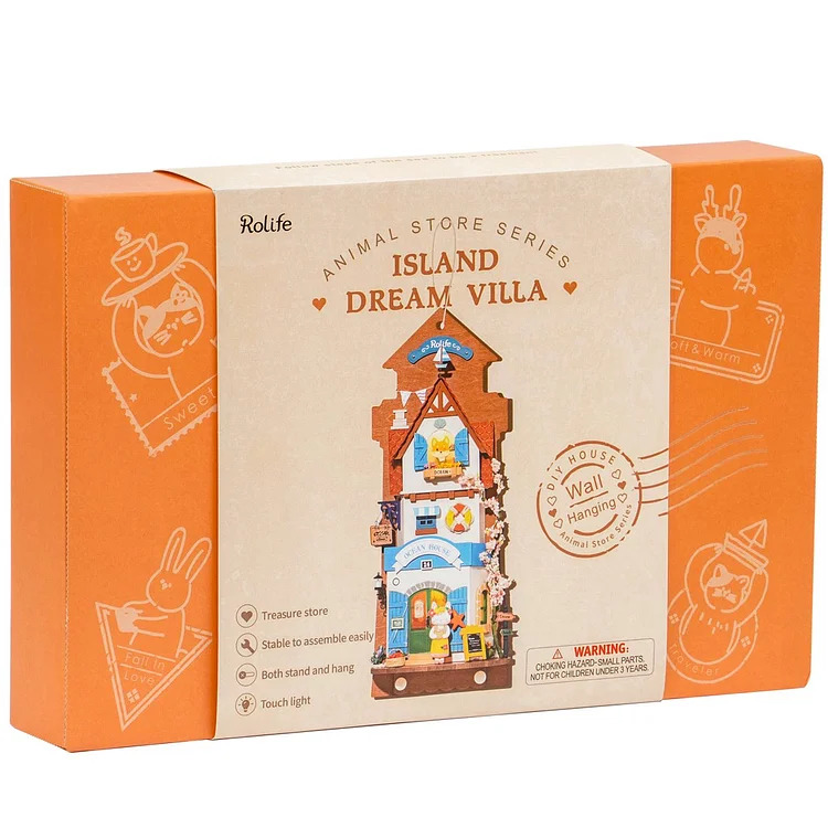 Island Dream Villa Robolife 3D DIY Animal Store Series Hanging Miniature House Kit (3)