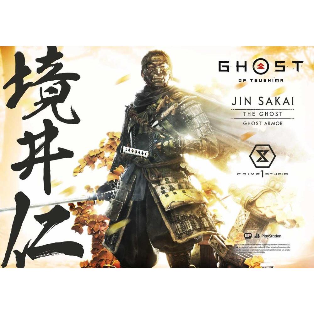 Jin Sakai (The Ghost Armor) Ghost of Tsushima Premium Masterline Deluxe 14 Scale Statue (1)