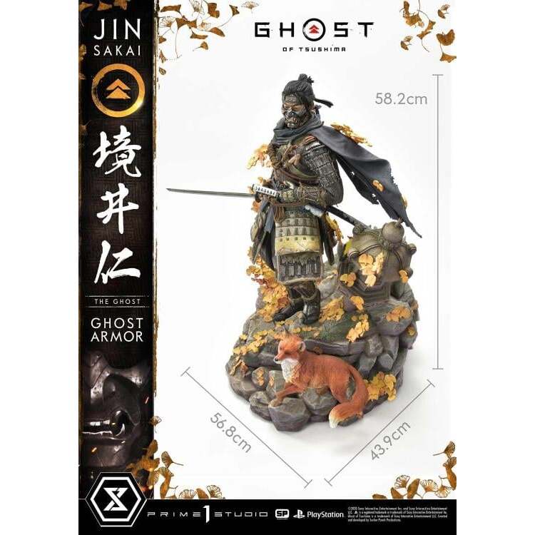 Jin Sakai (The Ghost Armor) Ghost of Tsushima Premium Masterline Deluxe 14 Scale Statue (27)