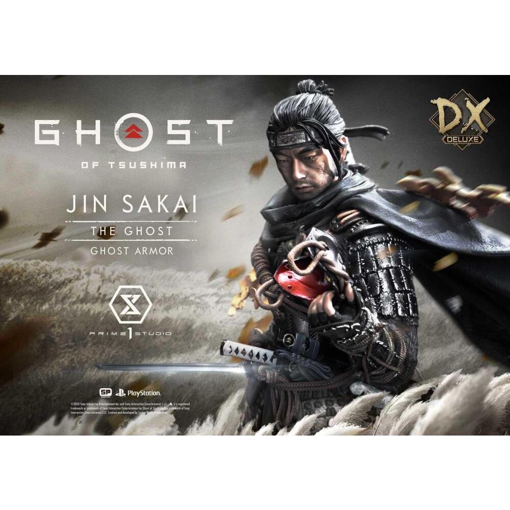 Jin Sakai (The Ghost Armor) Ghost of Tsushima Premium Masterline Deluxe 14 Scale Statue (4)