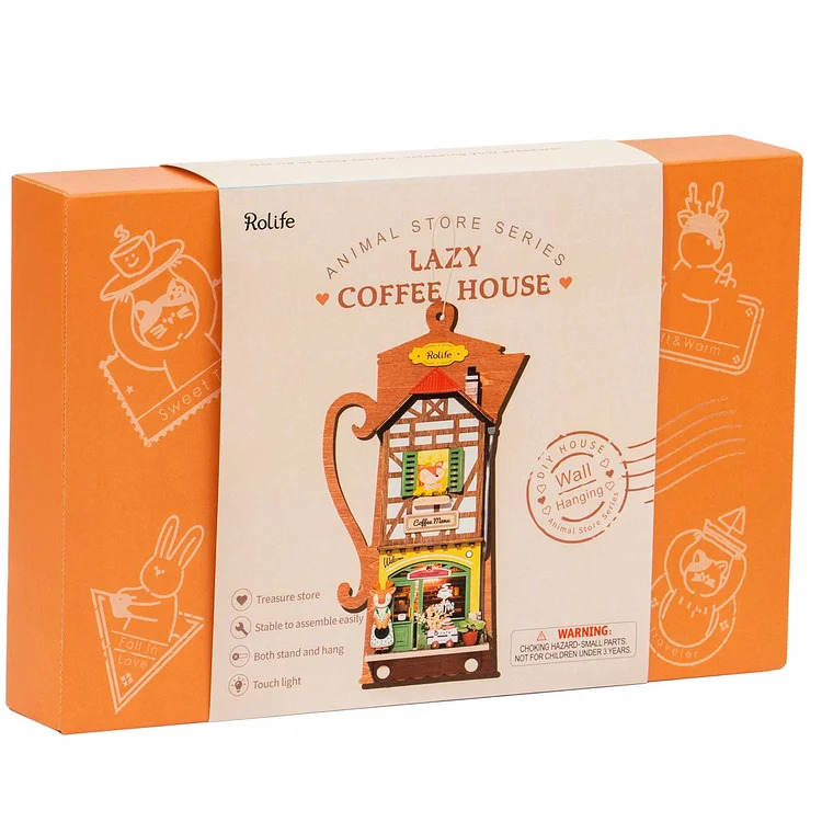Lazy Coffee House Rolife (Animal Store Series) 3D DIY Hanging Miniature House Kit (5)