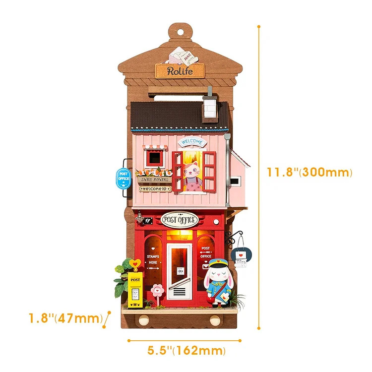Love Post Office Robolife 3D DIY Animal Store Series Hanging Miniature House Kit (1)