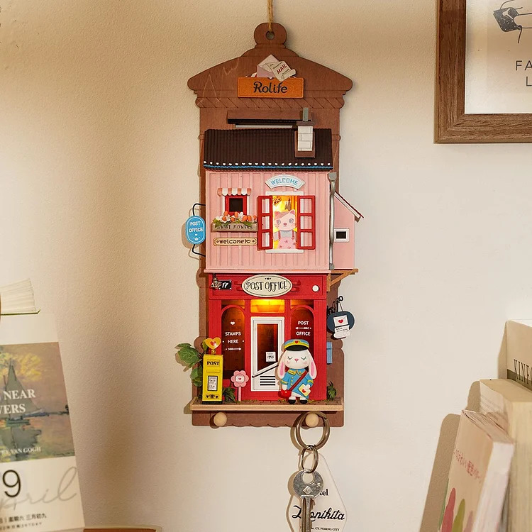 Love Post Office Robolife 3D DIY Animal Store Series Hanging Miniature House Kit (2)