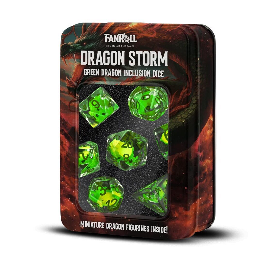 Dragon Storm Green Dragon Resin 7-Piece Dice Set (5)