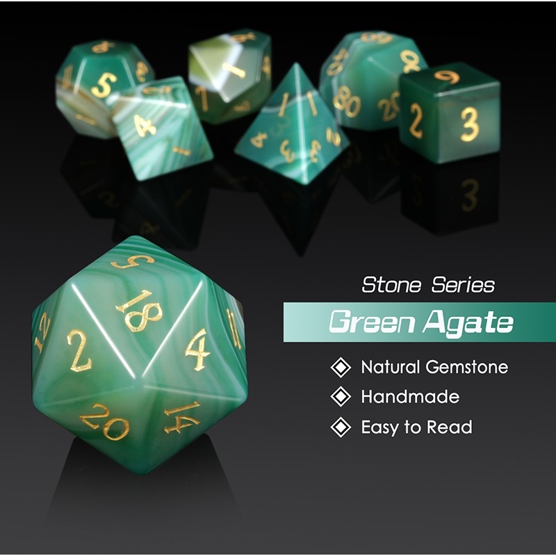 Green Agate Gemstone 7-Piece Set (1)