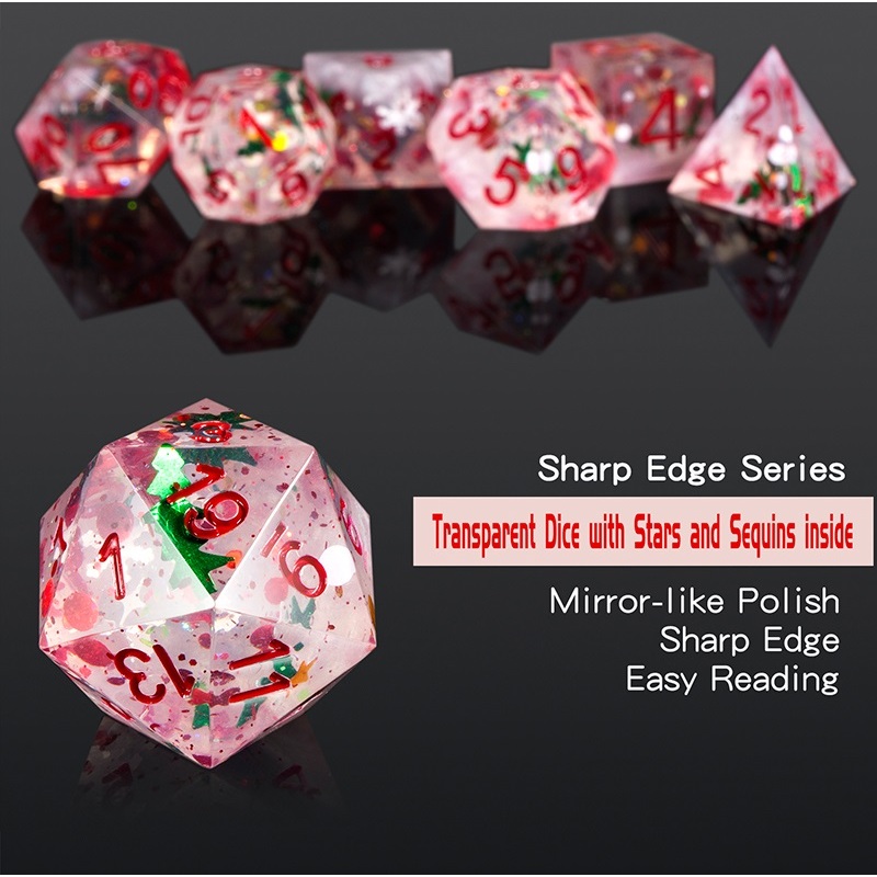 Holiday Sharp Edge 7-Piece Dice Set (2)