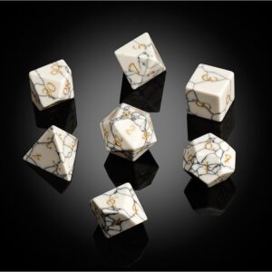 Howlite Gemstone 7-Piece Dice Set
