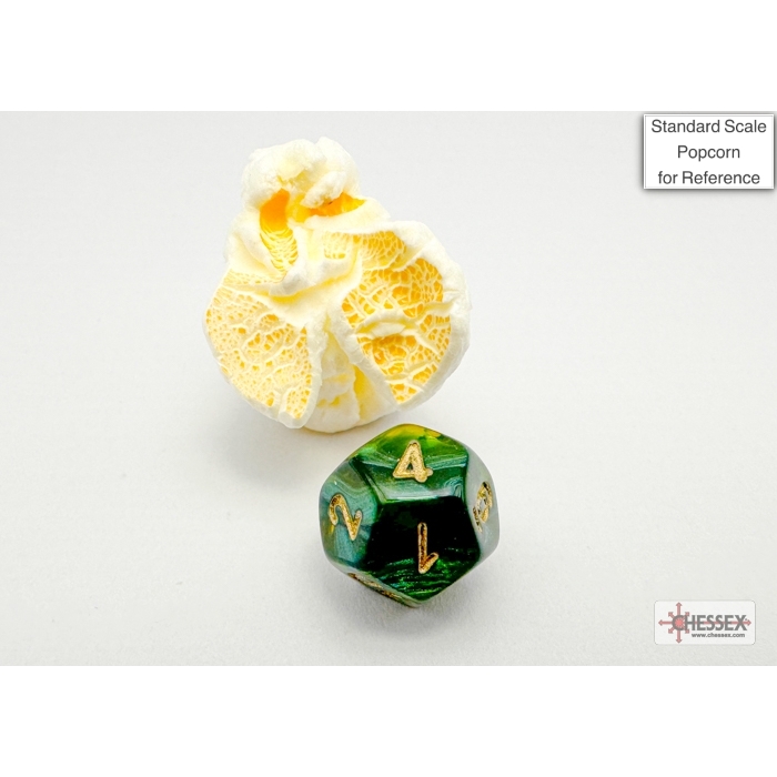 Mini Scarab Jade & Gold 7-Piece Dice Set (5)