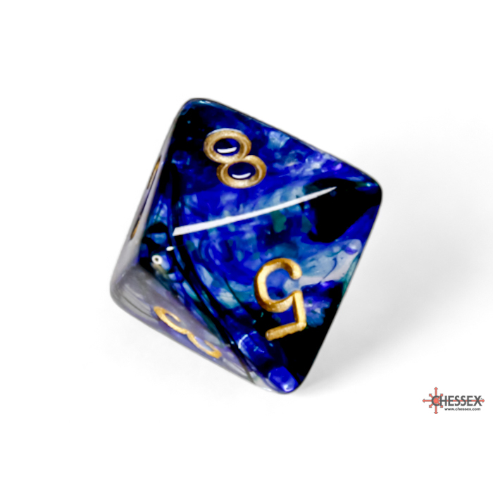 Nebula Oceanic & Gold Luminary 7-Piece Dice Set (9)