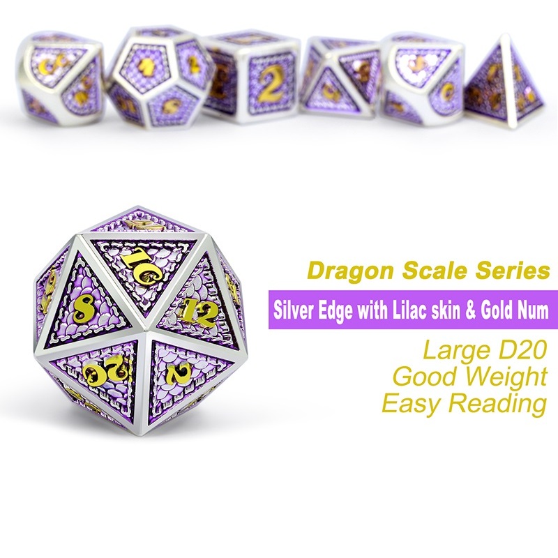 Regal Dragon Scale 7-Piece Metal & Enamel Dice Set (1)