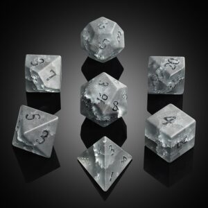Shattered Onyx Zircon 7-Piece Glass Dice Set