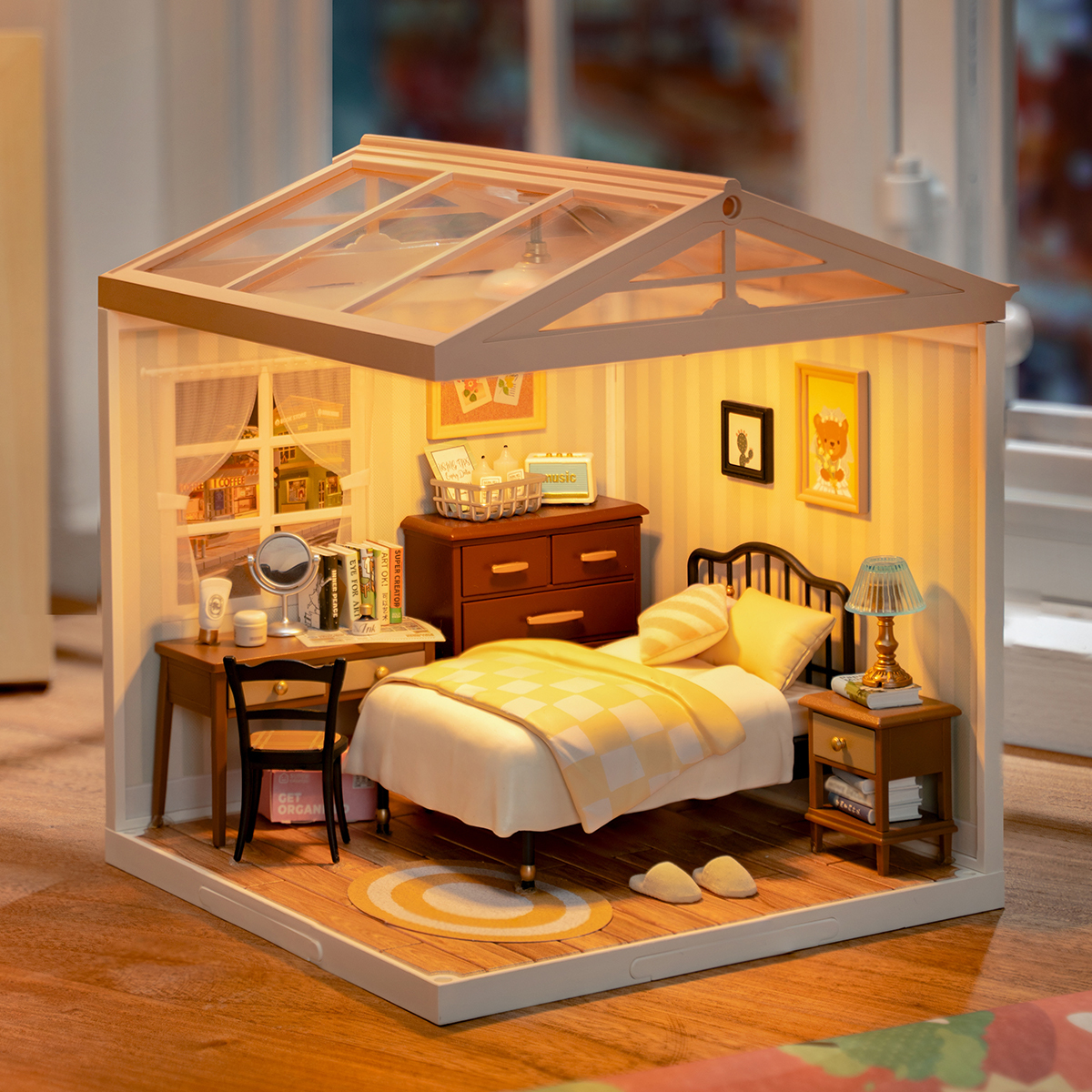 Sweet Dream Bedroom Rolife (Super Creator Series) 3D DIY Miniature Dollhouse Kit (7)